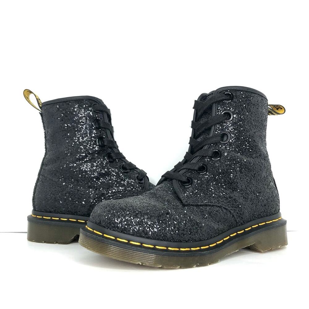 Dr Martens Black Chunky Glitter 1460 Farrah Ankle Boots Women’s 5 Shoes